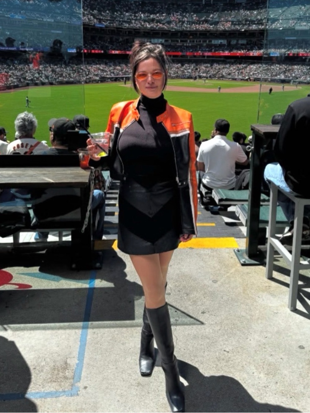 Lioness inspired Moto Jacket Orange & Black